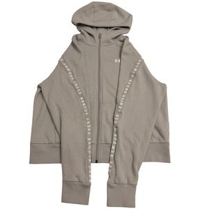 Under Armour Women's Loose Fit Full Zip‎ Hoodie Sweatshirt XL Gray UA Logo